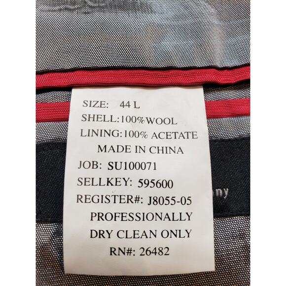 mens sport coat 44L suit jacket 44 long blazer gray Italian 3 buttons - Picture 4 of 6